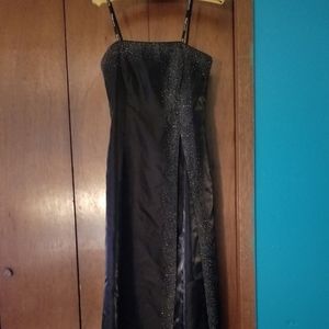 Black, spaghetti strap prom dress
